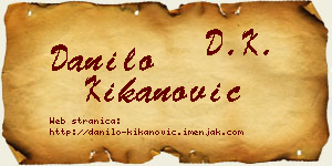 Danilo Kikanović vizit kartica